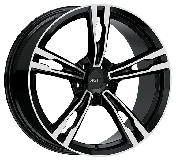10.0X20" PCD 5X112 AGT Wheels 20265-2 ET44 66.60 mm Gloss Black Diamond