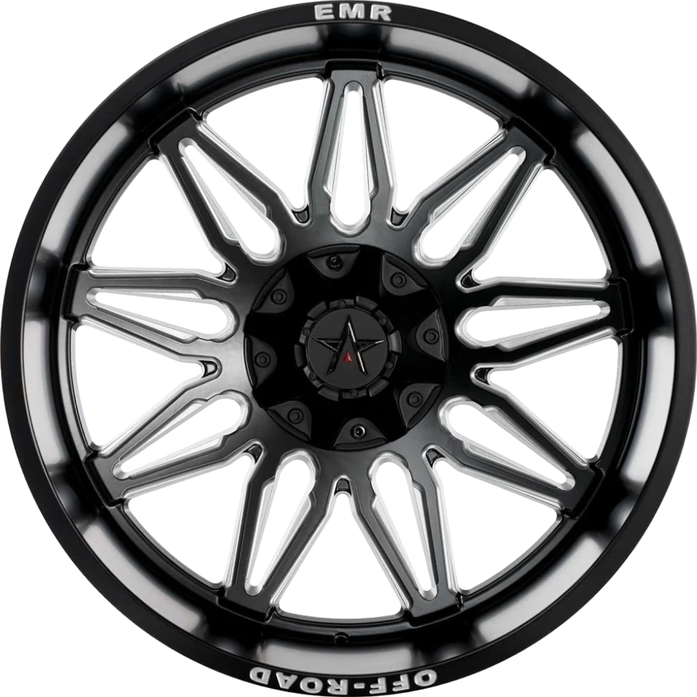 12X20" PCD 6X139.7 EMR Wheels EMR-633-01 ET44 106.1 mm Matt Black Milling