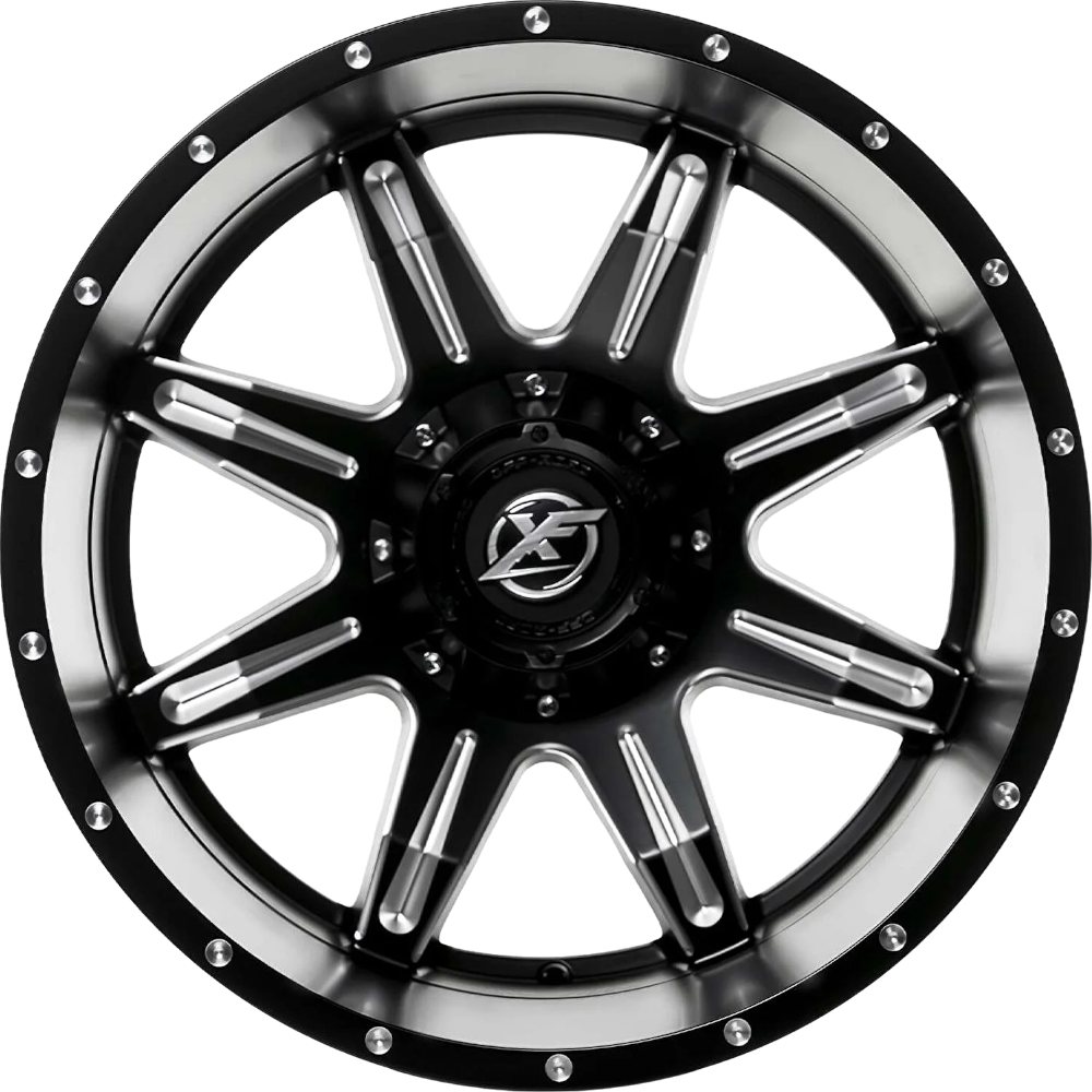 12X20" PCD 6X139 EMR Wheels EMR-215-01 ET7 139.7 mm Matt Black Milling