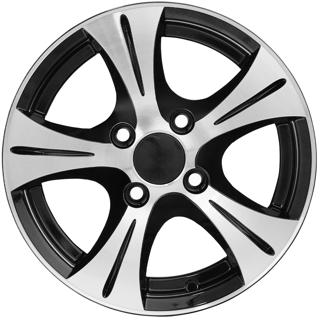 5.5X13" PCD4X100 AGT Wheels 347 ET28 Black Diamond 67.1 mm