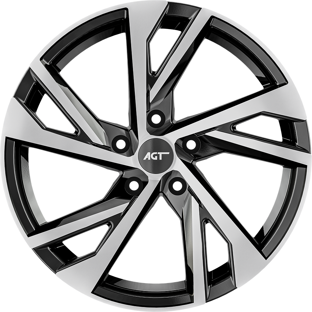 6.0X14" PCD 4X108 AGT Wheels 01988 67.10 mm Black Diamond