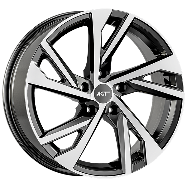 6.0X14" PCD 4X108 AGT Wheels 01988 67.10 mm Black Diamond