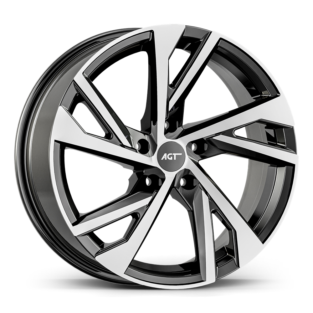 6.0X14" PCD 4X108 AGT Wheels 01988 67.10 mm Black Diamond
