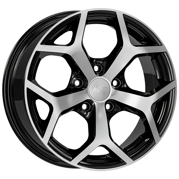 6.0X14" PCD 4X108 AGT Wheels 14019 ET35 67.10 mm Gloss Black Diamond