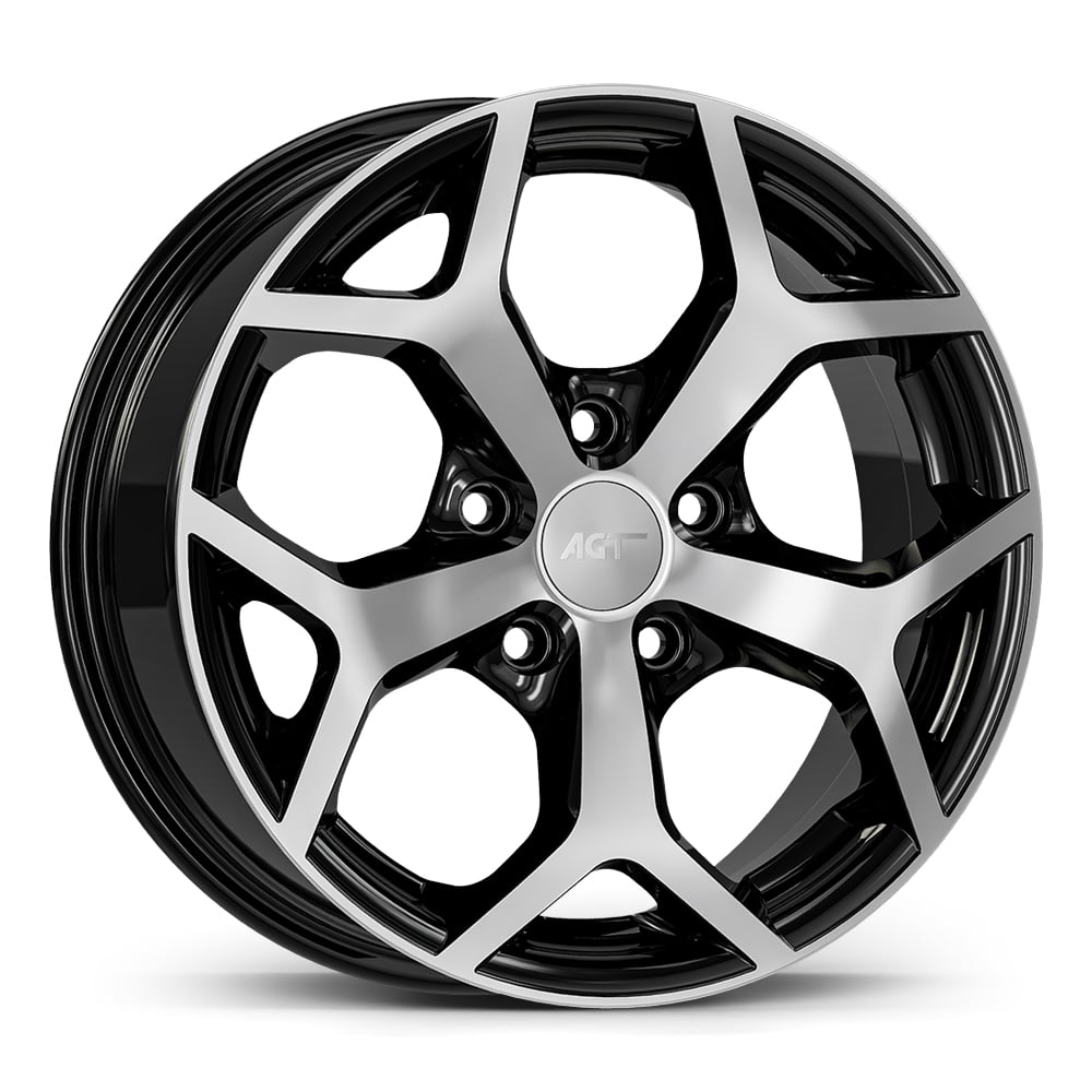 6.0X14" PCD 4X108 AGT Wheels 14019 ET35 67.10 mm Gloss Black Diamond