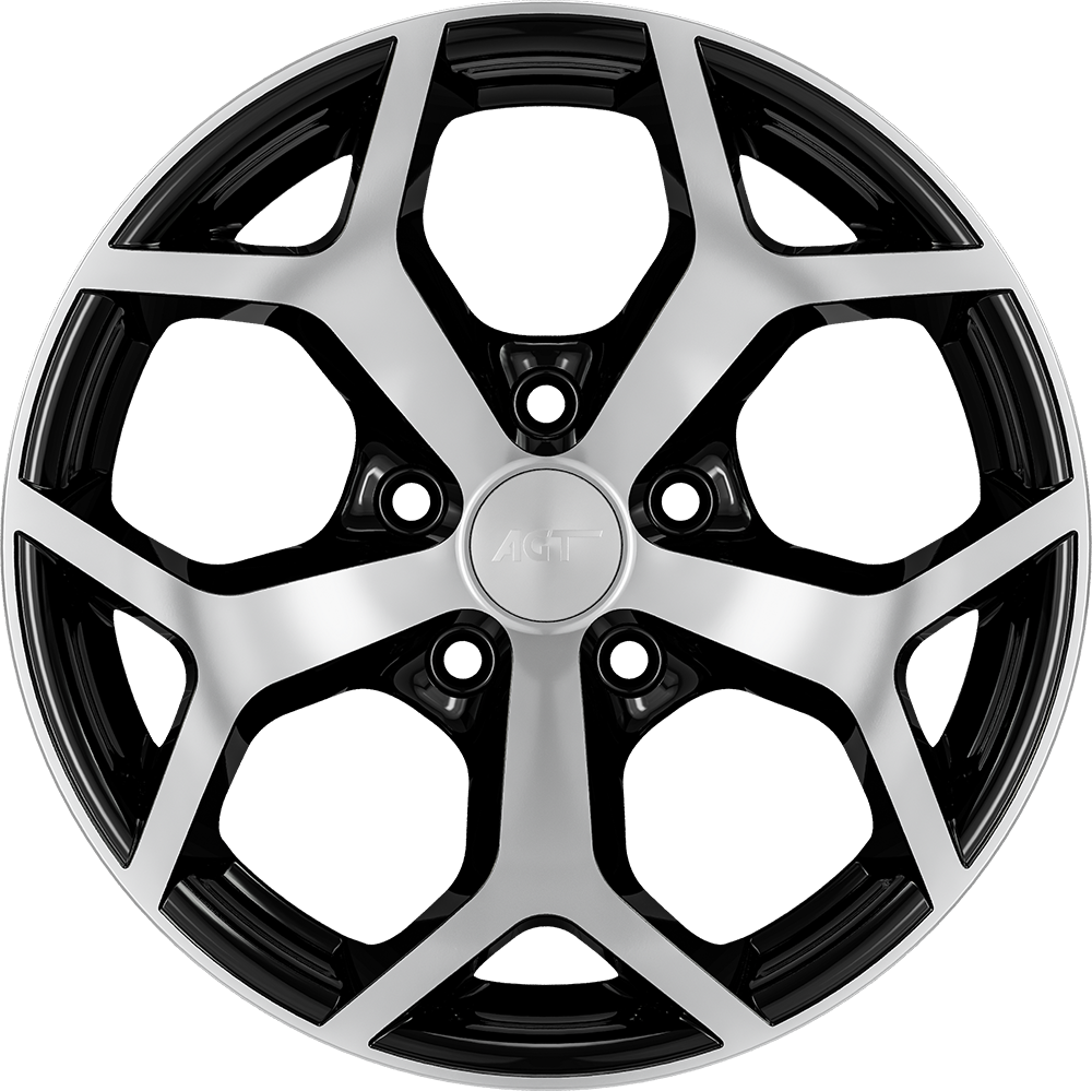 6.0X14" PCD 4X108 AGT Wheels 14019 ET35 67.10 mm Gloss Black Diamond