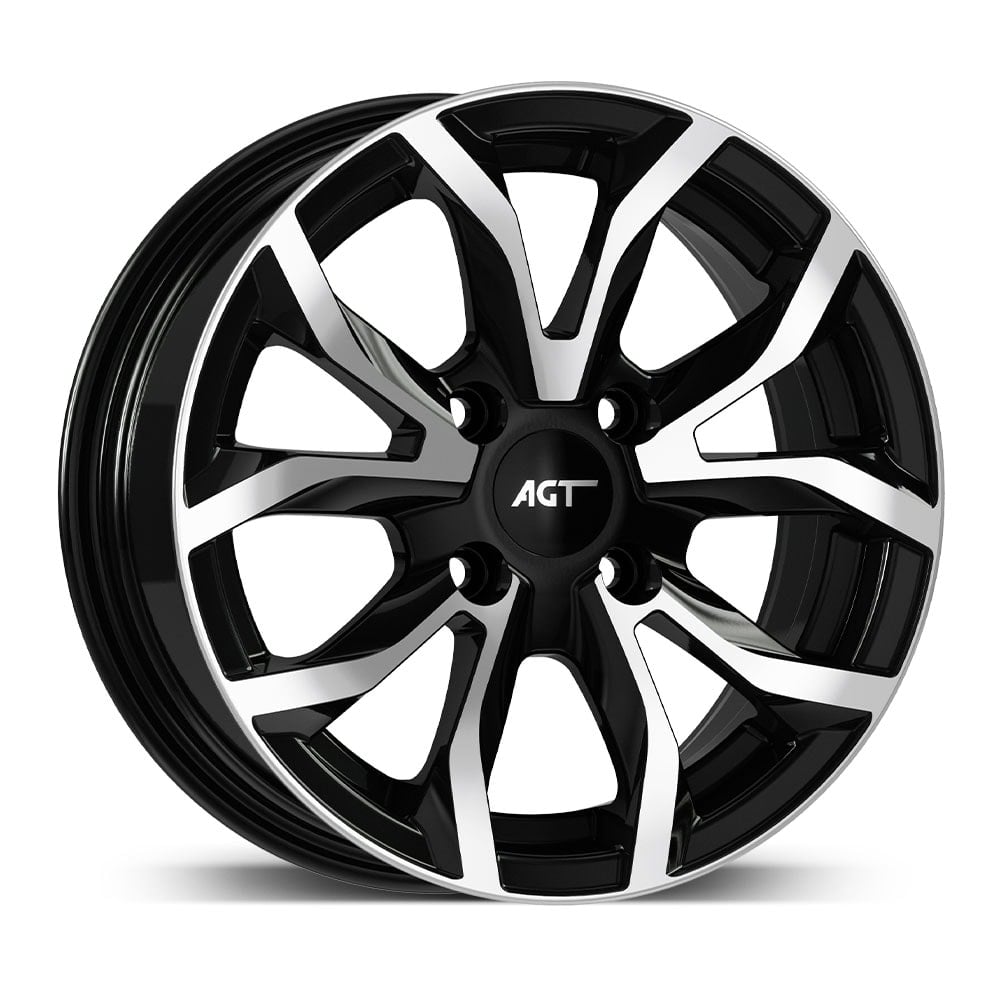 6.0X14" PCD 4X108 AGT Wheels 434 ET25 Black Diamond 65.10 mm