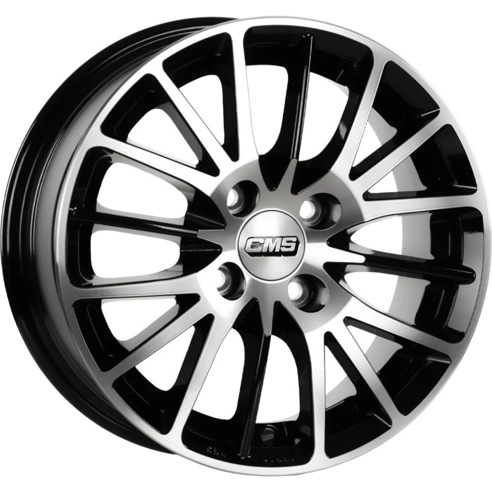6.0X14" PCD 4X108 CMS CMS-456-05 ET15 Diamond Black Gloss 65.1 mm