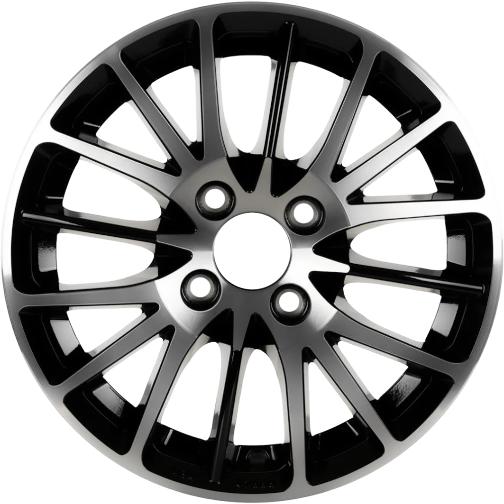 6.0X14" PCD 4X108 CMS CMS-456-05 ET15 Diamond Black Gloss 65.1 mm