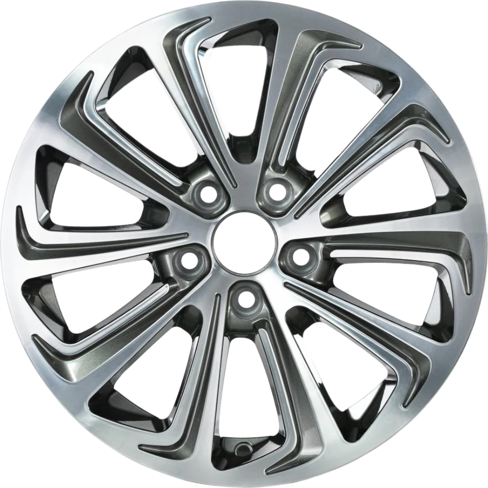 6.0X14" PCD 4X108 EMR Wheels EMR-G690-09 ET25 Titan Grey Diamond 73.1 mm