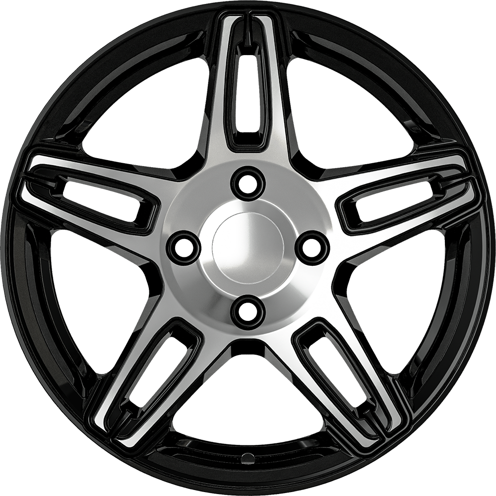 6.0X15" PCD 4X100 AGT Wheels 15281 ET35 67.10 mm Gloss Black Diamond