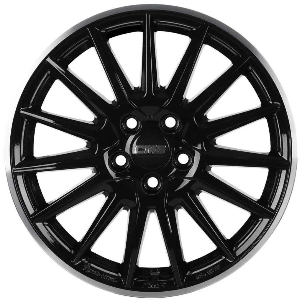 6.0X15" PCD 4X100 CMS 1264-02 ET47 54.10 mm Diamond Rim Black Gloss