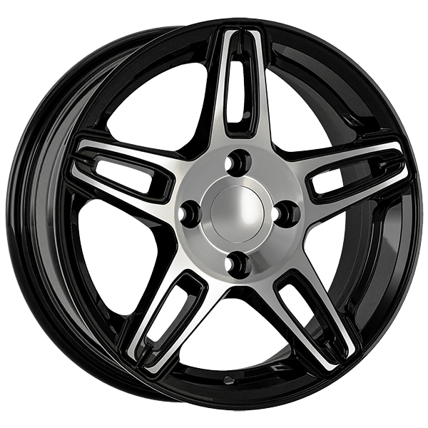 6.0X15" PCD 4X108 AGT Wheels 15281 ET35 63.40 mm Gloss Black Diamond