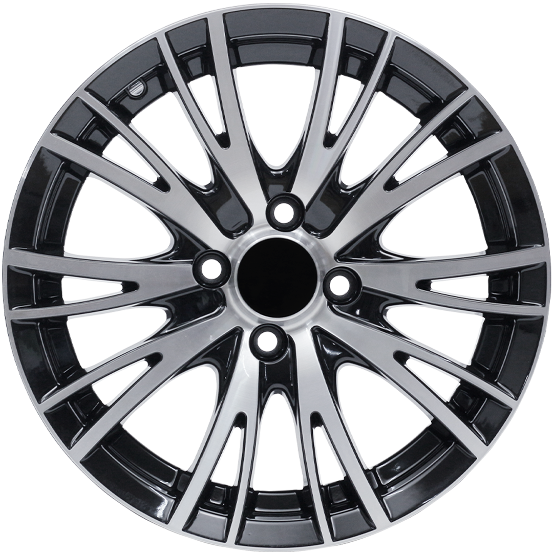 6.0X15" PCD4X100 AGT Wheels 514 ET67.1 Black Diamond 67.1 mm