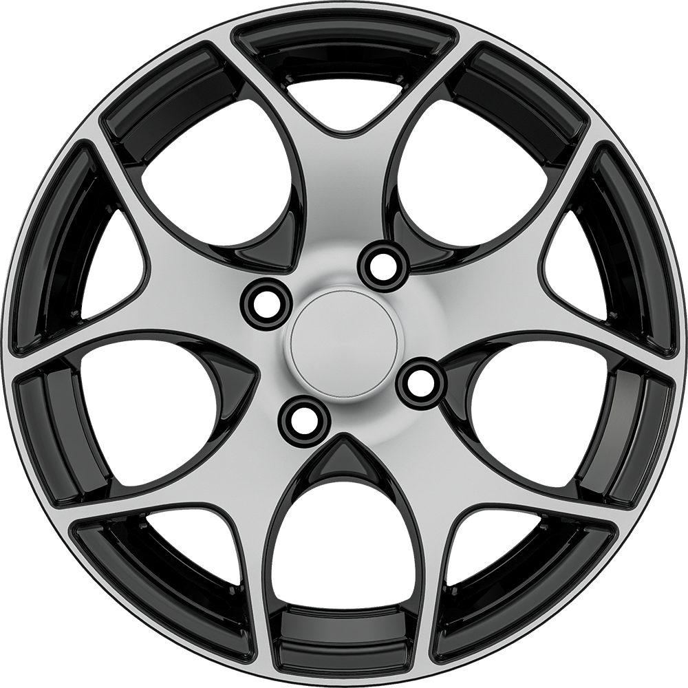 6.5X15" PCD 4X100 AGT Wheels 01919 67.10 mm Black Diamond