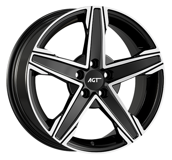 6.5X15" PCD 4X100 AGT Wheels 15256 Napoli ET35 67.1 mm Black Diamond
