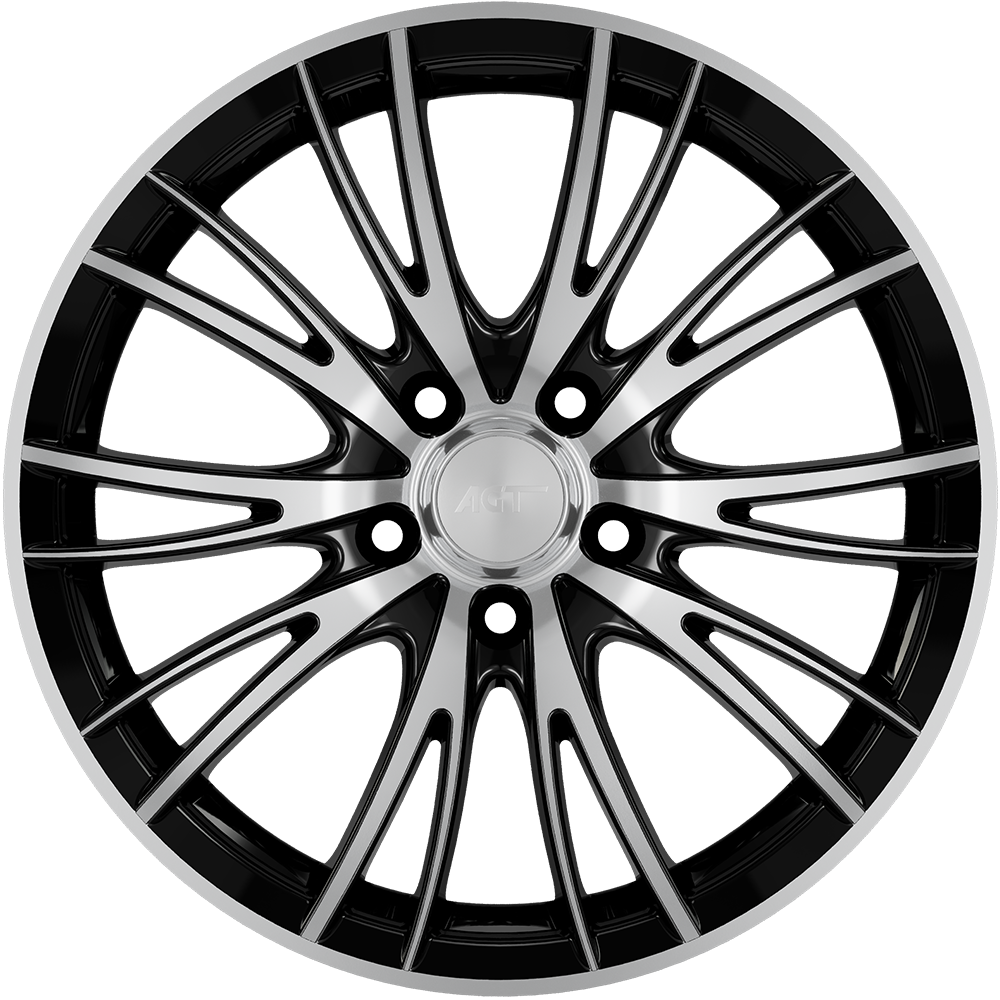 6.5X15" PCD 4X100 AGT Wheels 514  ET35 67.10 mm Black Diamond