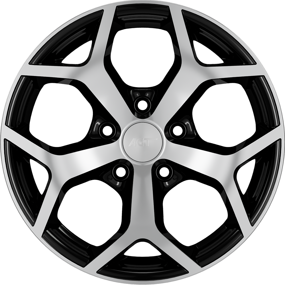 6.5X15" PCD 4X100 AGT Wheels 519 ET38 67.1 mm Black Diamond