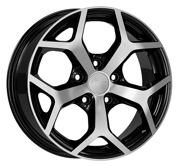 6.5X15" PCD 4X100 AGT Wheels 519 ET38 67.1 mm Black Diamond