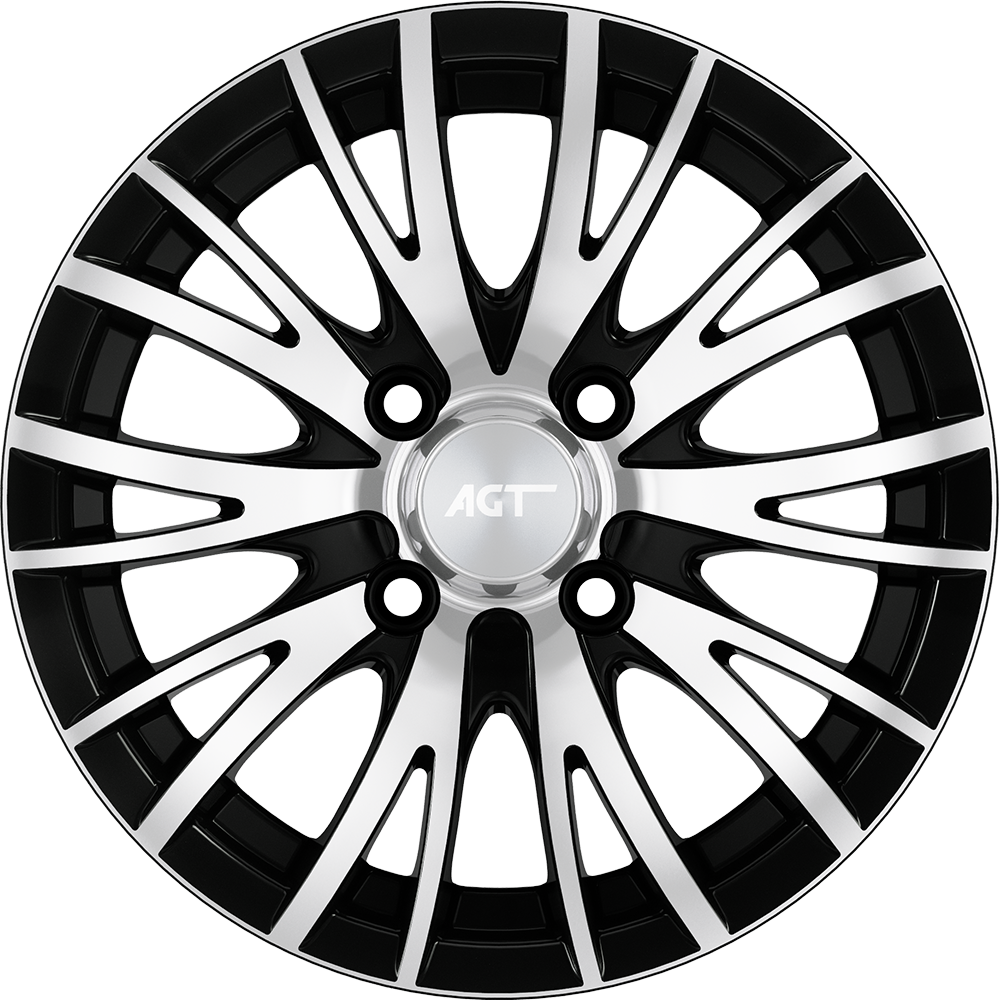 6.5X15" PCD 4X100 AGT Wheels 519 ET38 67.10 mm Black Diamond