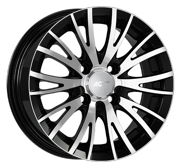 6.5X15" PCD 4X100 AGT Wheels 519 ET38 67.10 mm Black Diamond