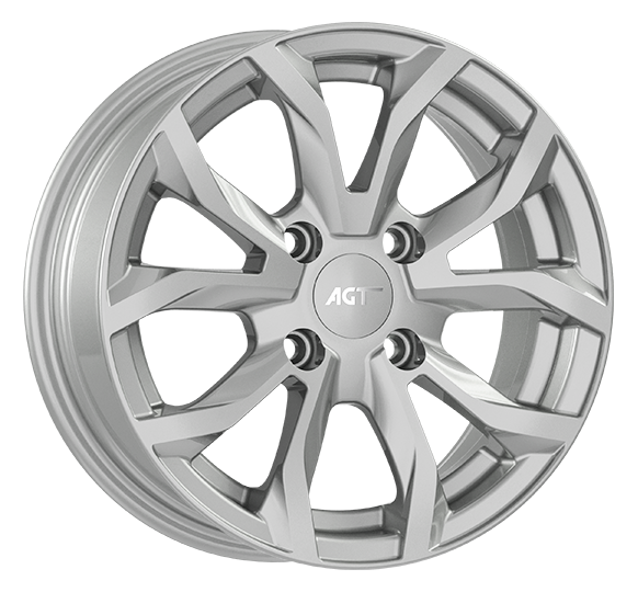 6.5X15" PCD 4X100 AGT Wheels 534-3  ET38 67.1 mm Full Silver