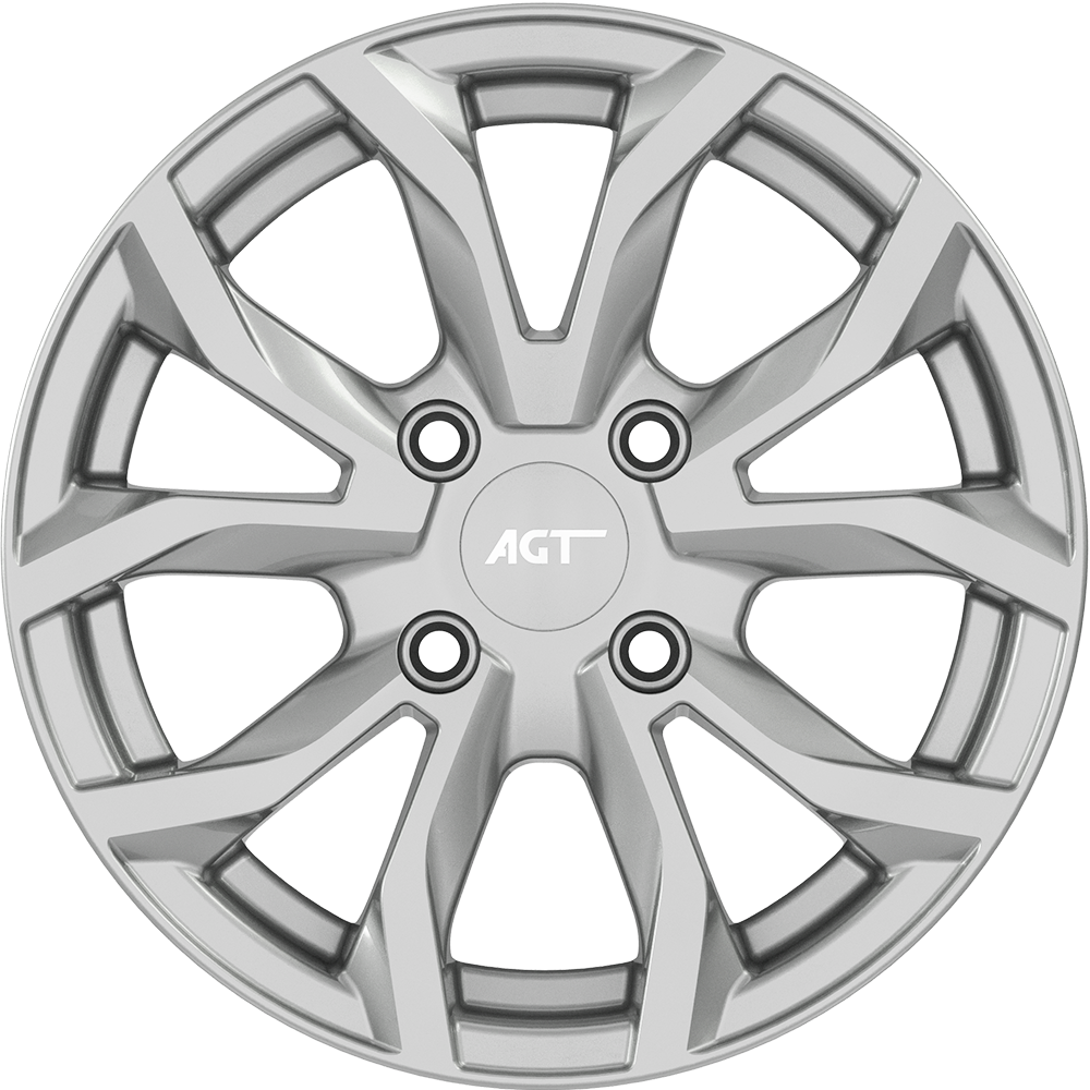 6.5X15" PCD 4X100 AGT Wheels 534-3  ET38 67.1 mm Full Silver