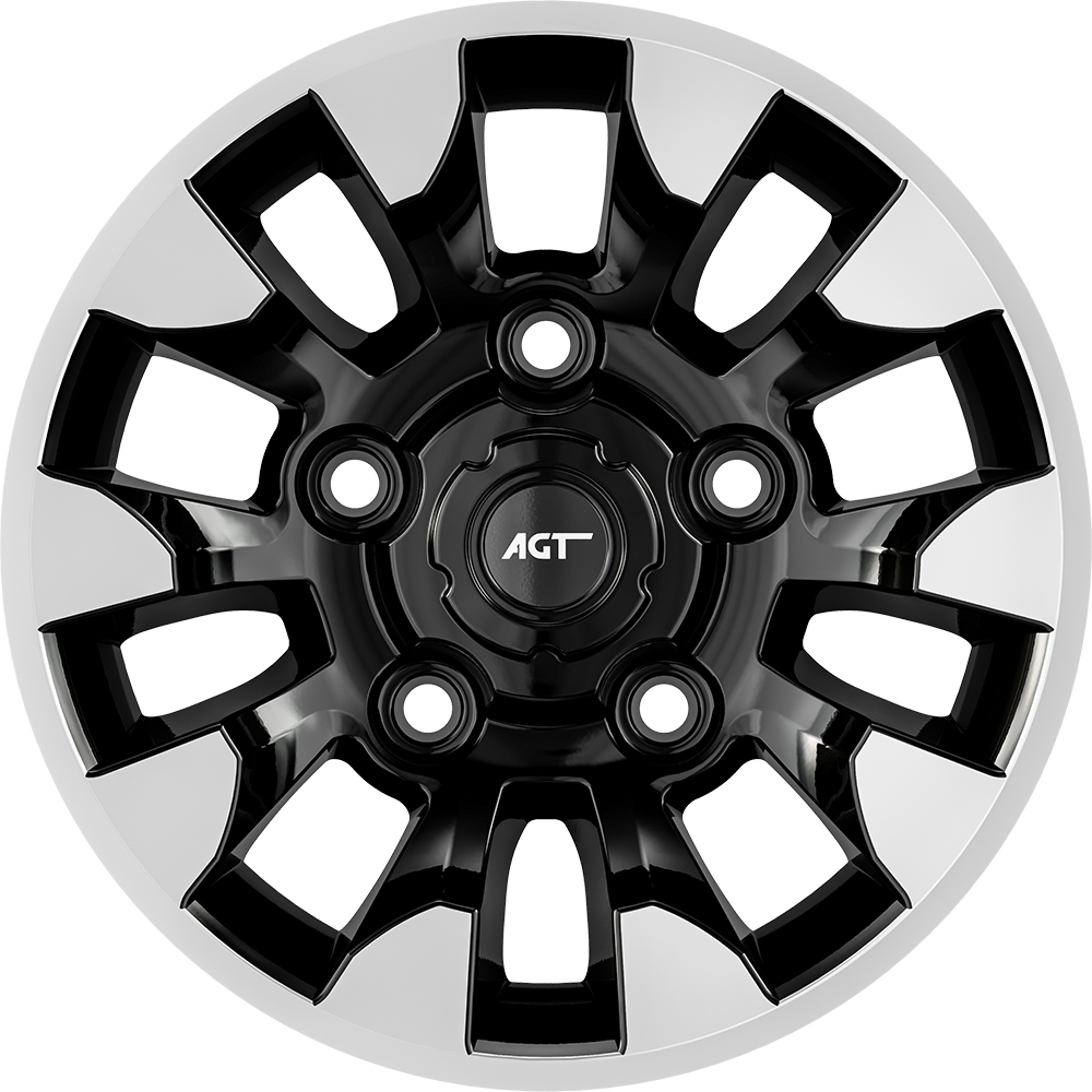 6.5X15" PCD 4X108 AGT Wheels 02069 67.10 mm Black Diamond