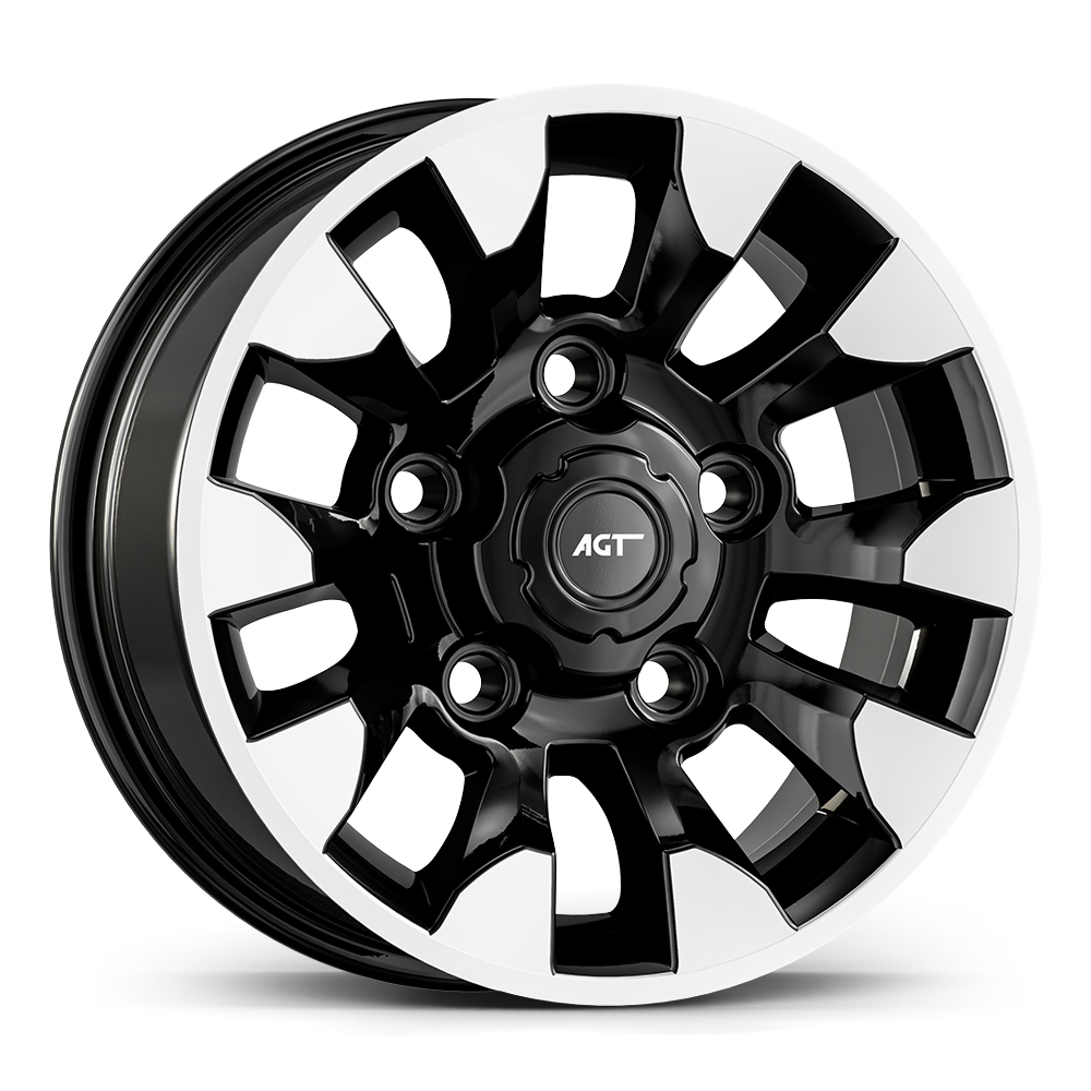 6.5X15" PCD 4X108 AGT Wheels 02069 67.10 mm Black Diamond