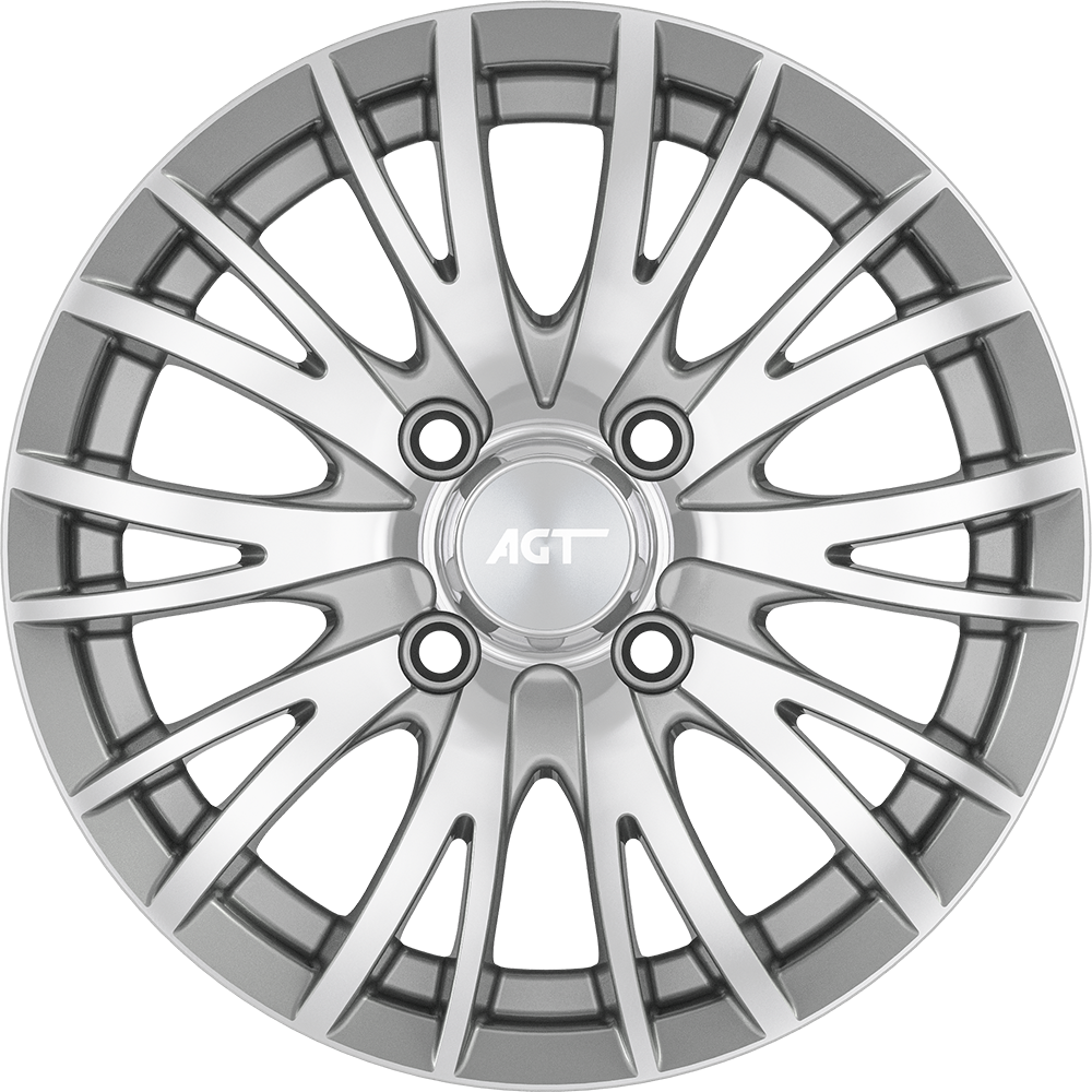 6.5X15" PCD 4X108 AGT Wheels 15014 65.10 mm Silver Diamond