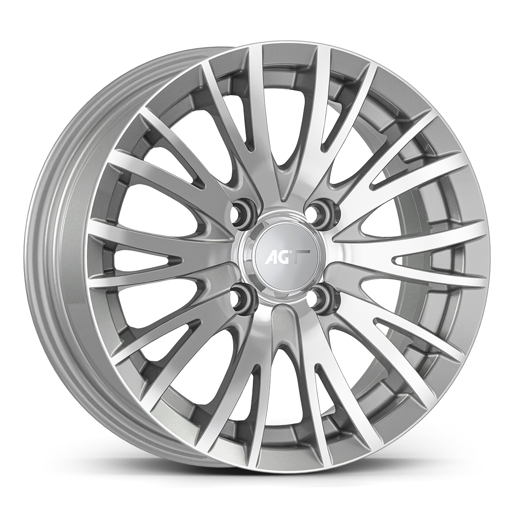 6.5X15" PCD 4X108 AGT Wheels 15014 65.10 mm Silver Diamond