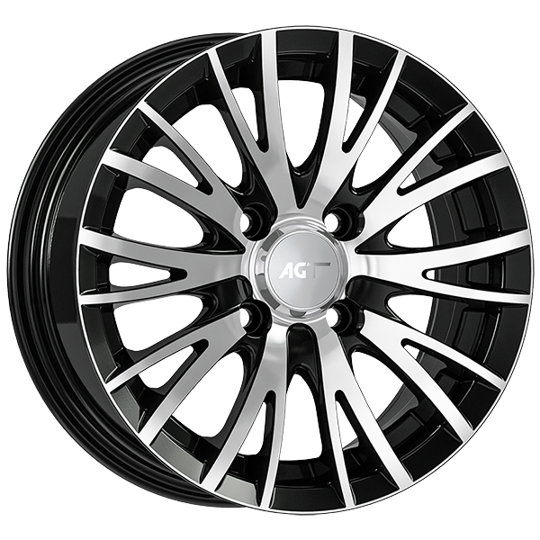 6.5X15" PCD 4X108 AGT Wheels 15014 67.10 mm Gloss Black Diamond
