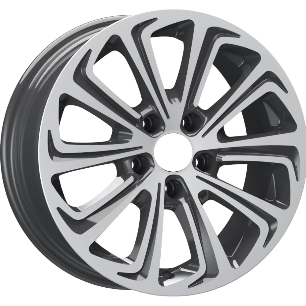 6.5X15" PCD 4X108 EMR Wheels EMR-G690-33 ET25 Titan Grey Diamond 73.1 mm