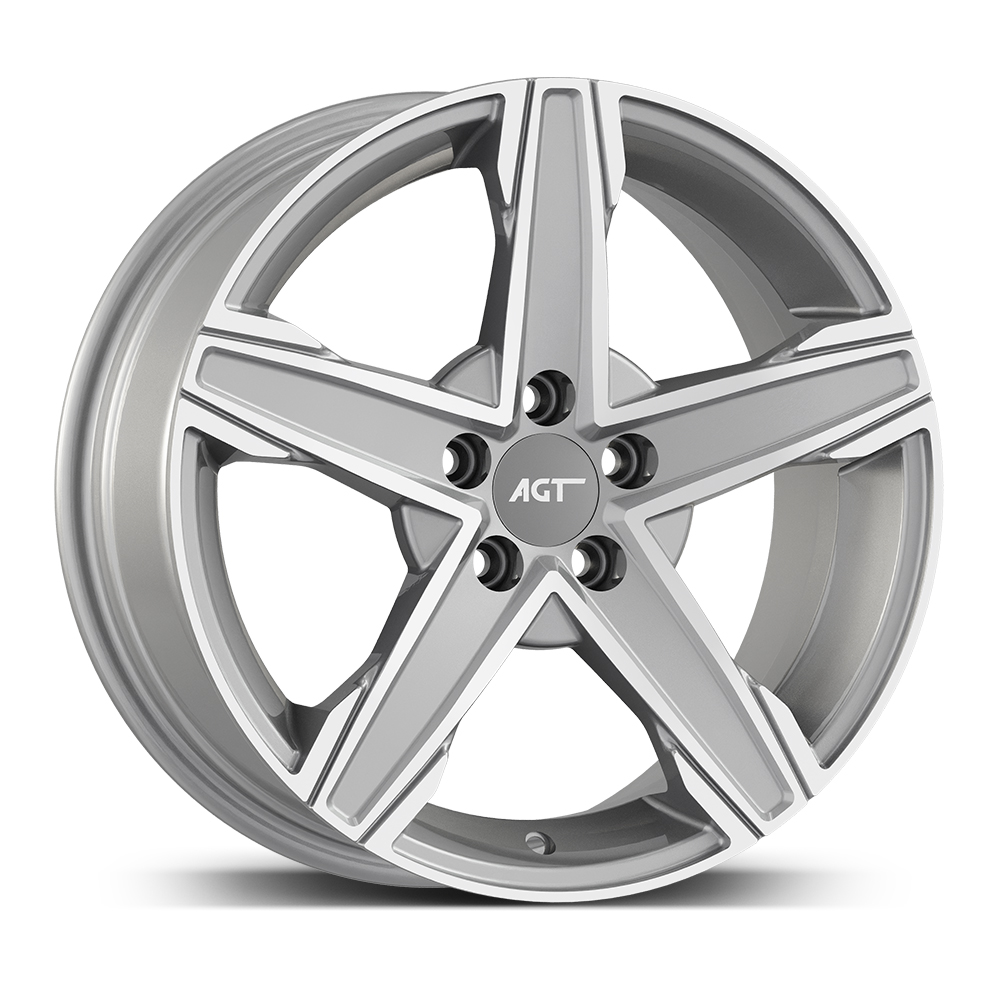 6.5X15" PCD 4X114 AGT Wheels 15256 Napoli ET35 67.1 mm Silver Diamond