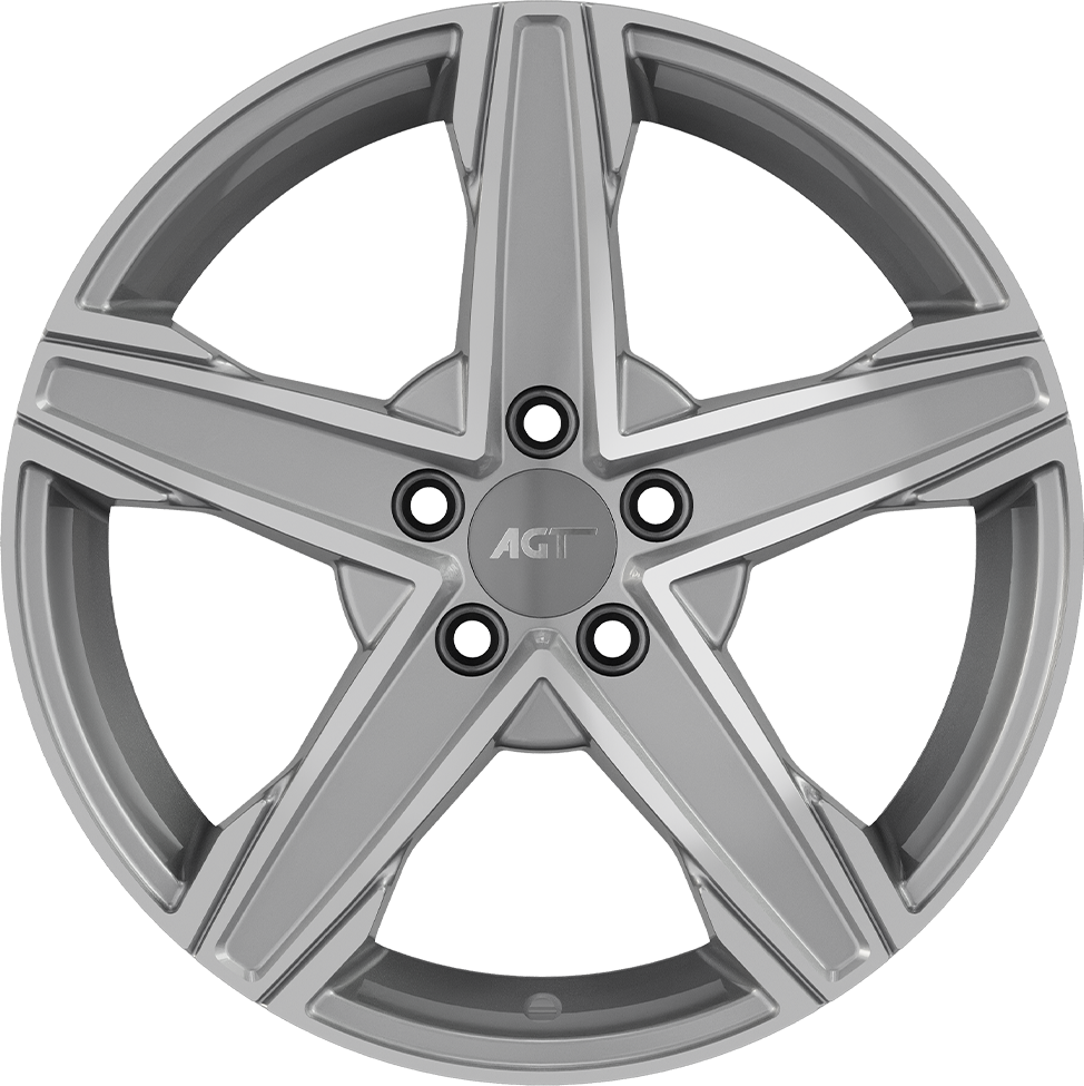 6.5X15" PCD 4X114 AGT Wheels 15256 Napoli ET35 67.1 mm Silver Diamond