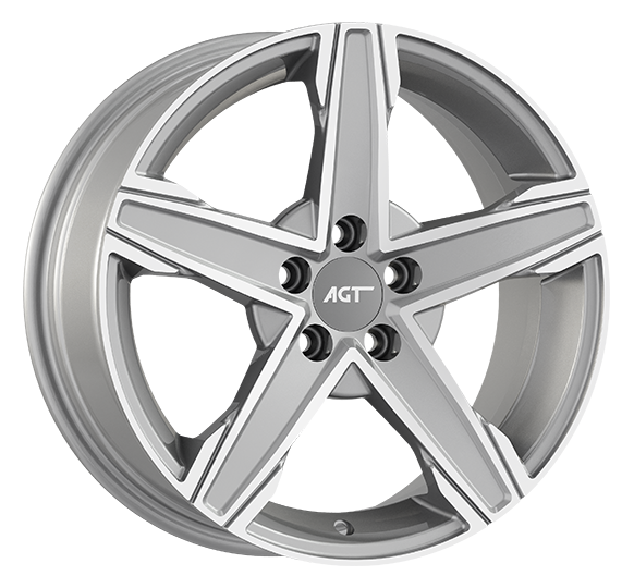 6.5X15" PCD 4X114 AGT Wheels 15256 Napoli ET35 67.1 mm Silver Diamond