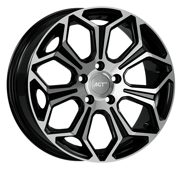 6.5X15" PCD 4X114 AGT Wheels 15263 ET40 Black Diamond 67.10 mm