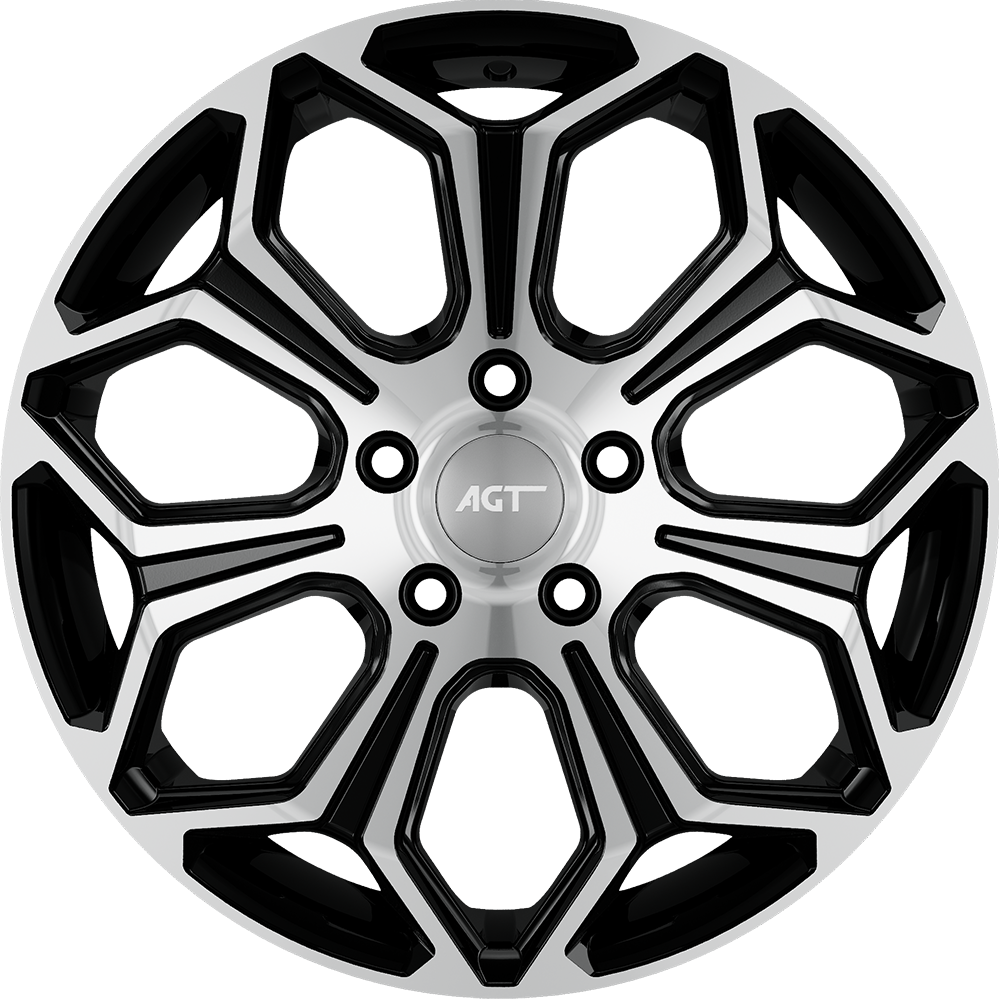 6.5X15" PCD 4X114 AGT Wheels 15263 ET40 Black Diamond 67.10 mm