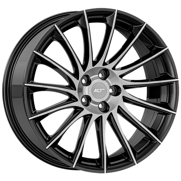 6.5X15" PCD 5X100 AGT Wheels 15003 ET38 57.10 mm Gloss Black Diamond
