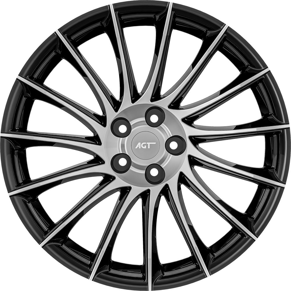 6.5X15" PCD 5X100 AGT Wheels 15003 ET38 57.10 mm Gloss Black Diamond