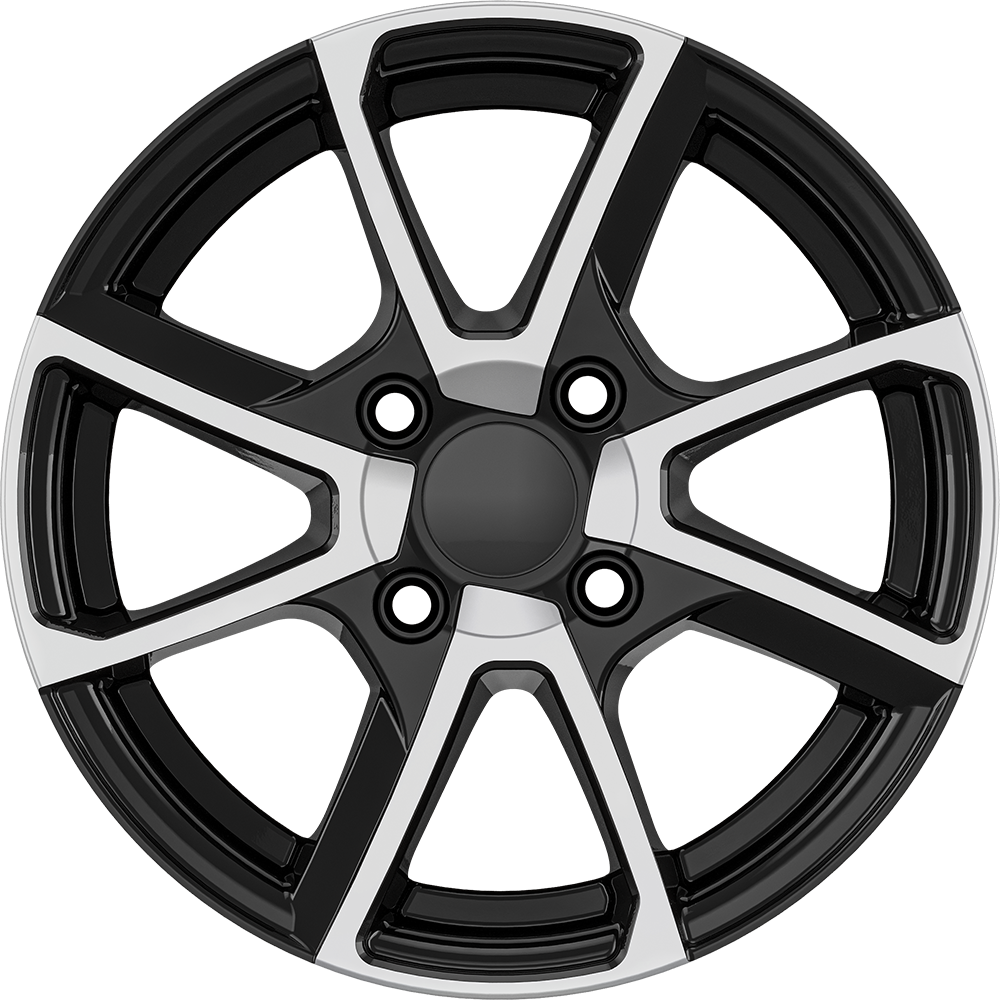 6.5X15" PCD 5X100 AGT Wheels 15040 67.10 mm Gloss Black Diamond