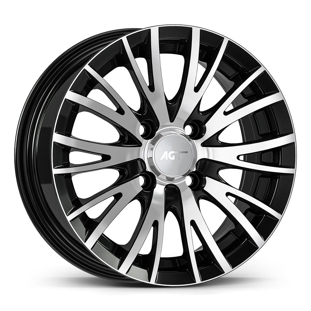 6.5X15" PCD 5X108 AGT Wheels 15014 67.10 mm Gloss Black Diamond
