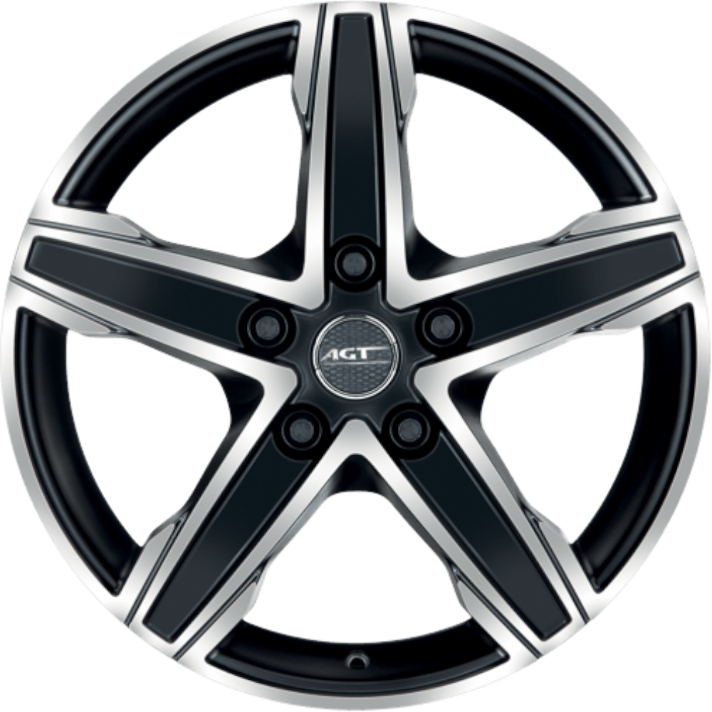 6.5X15" PCD 5X98 AGT Wheels 15256 Napoli ET35 58.1 mm Black Diamond