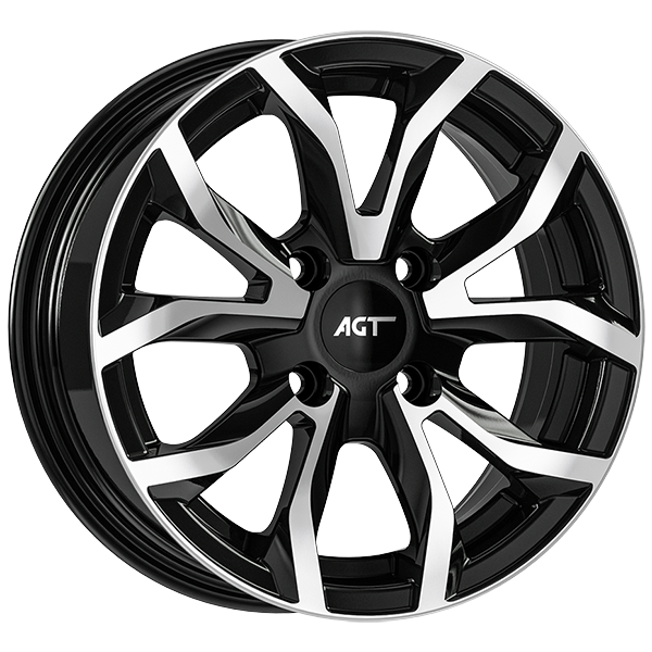 6.5X15" PCD4X108 AGT Wheels 534 ET35 Black Diamond 67.1 mm