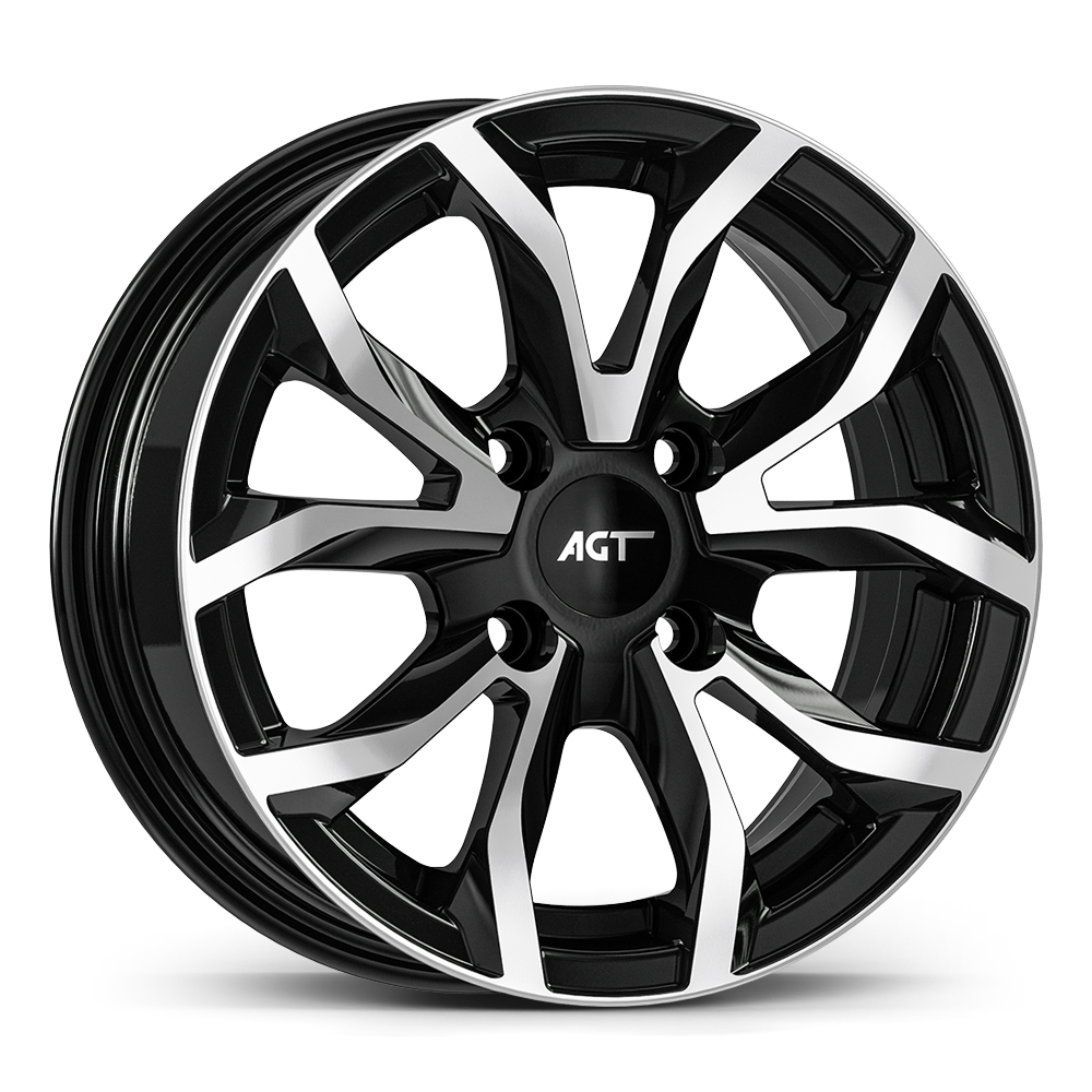 6.5X15" PCD4X108 AGT Wheels 534 ET35 Black Diamond 67.1 mm