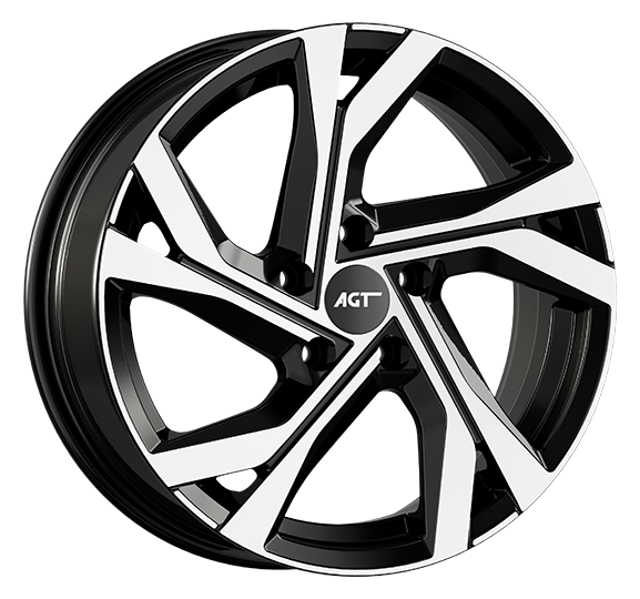 6.5X16" PCD 4X100 AGT Wheels 16156 ET35 67.10 mm Gloss Black Diamond