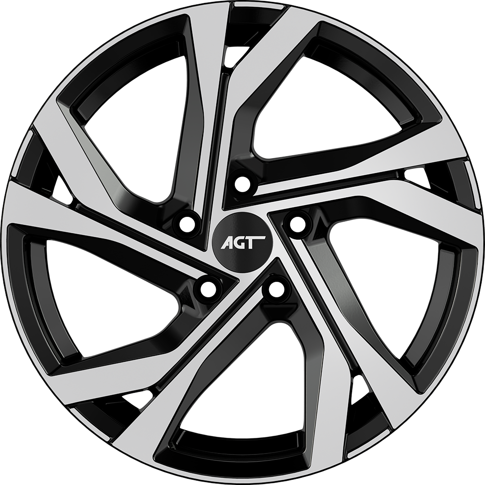 6.5X16" PCD 4X100 AGT Wheels 16156 ET35 67.10 mm Gloss Black Diamond