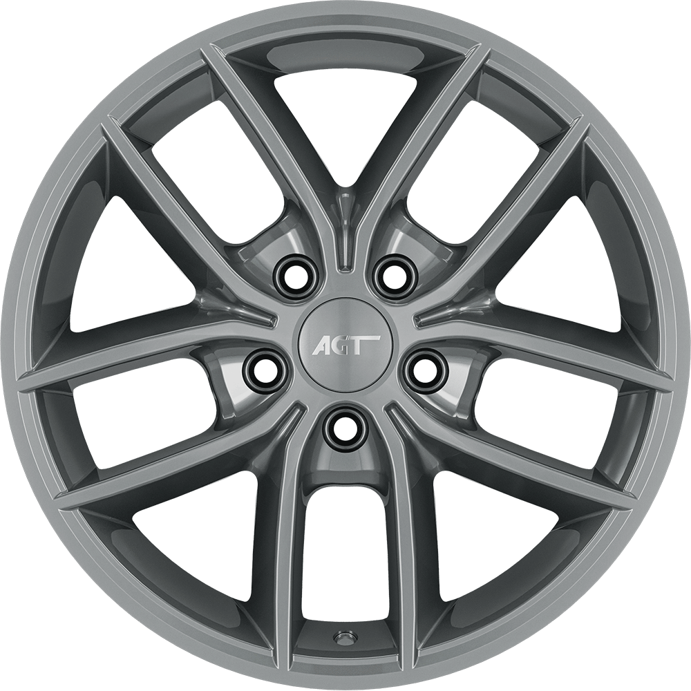 6.5X16" PCD 4X100 AGT Wheels 16255 ET38 Hyper Black 67.10 mm