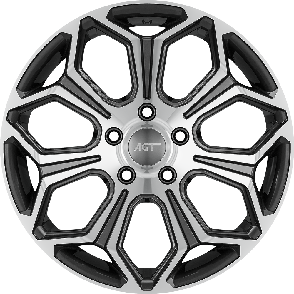 6.5X16" PCD 5X108 AGT Wheels 16263 63.40 mm Titan Diamond