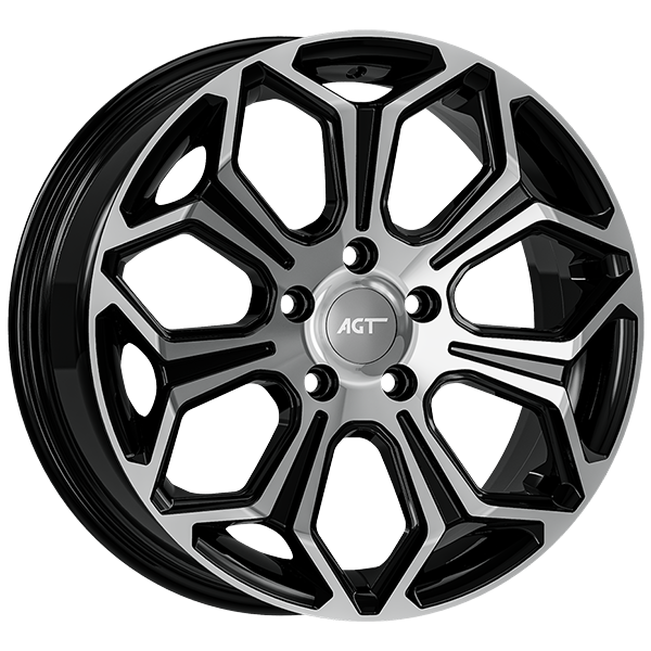 6.5X16" PCD 5X112 AGT Wheels 16263 67.10 mm Gloss Black Diamond